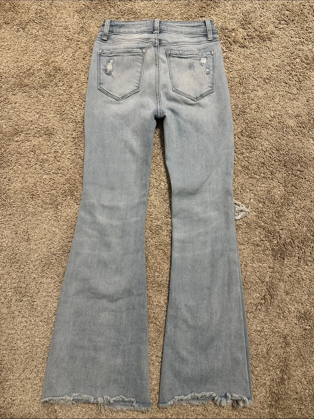 Flying Monkey Light Wash Distressed Flare Jeans